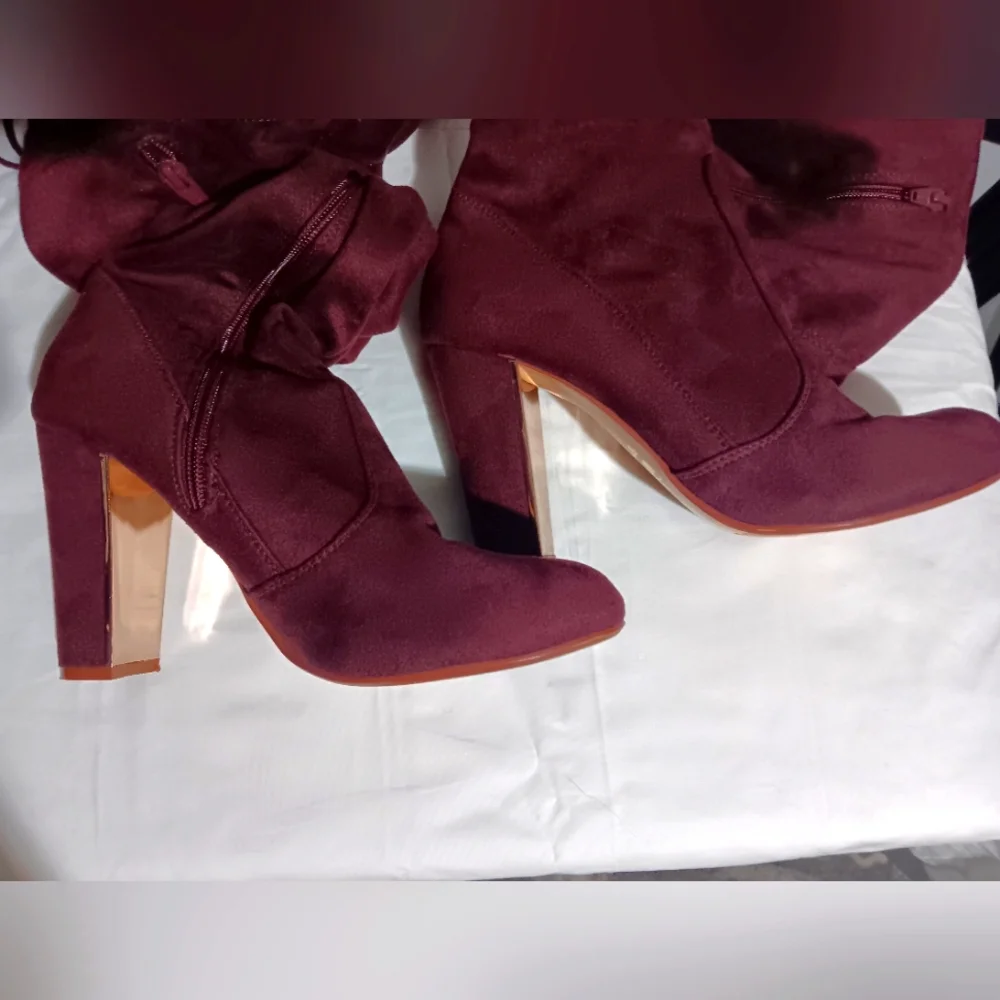 BetseyVille + Target - Heeled Over-the-knee Boot - Wine, Gold - Sz 8.5